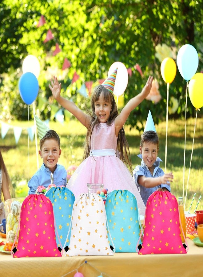 Funtery حقيبة ظهر برباط على شكل نجمة من فانتري، 16 قطعة، للأطفال، حقائب هدايا لحفلات النجوم، حقائب هدايا مزينة بالنجوم، حقيبة ظهر رياضية برباط، مناسبة للبنات والأولاد، لوازم المدرسة، أعياد الميلاد، وحفلات استقبال المولود. - Image 4