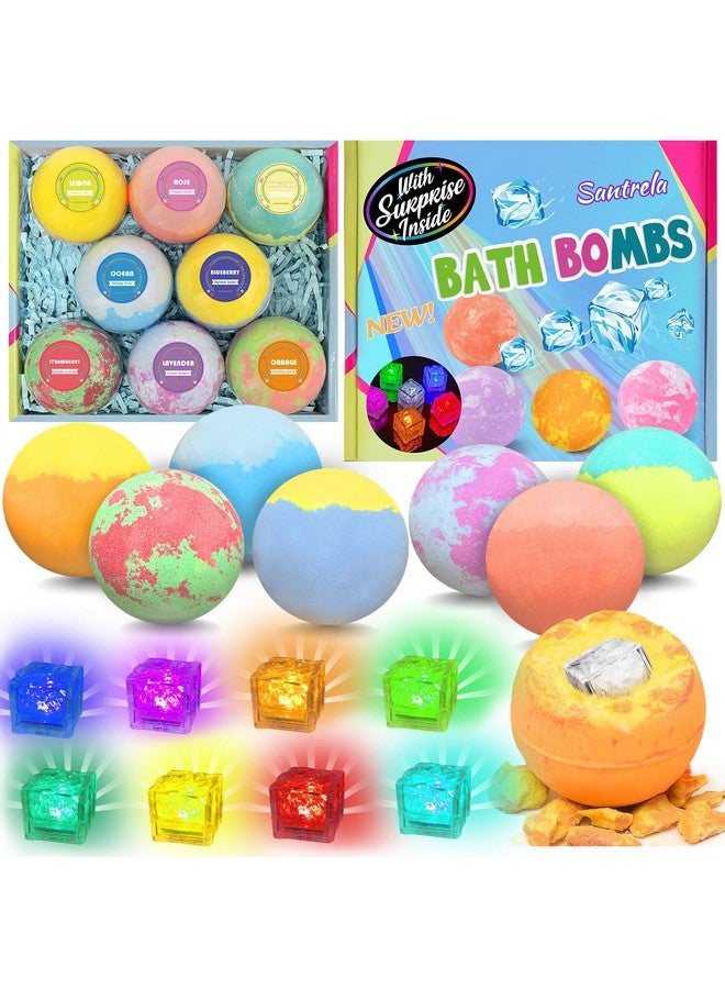 Santrela Bath Bombs For Kids With Surprise Toys Inside, 8 Pcs 3.5 Oz Light Up Bath Bombs Gift Set With Essential Oils, Handmade Spa Moisturizing Bath Bombs For Women Relaxing, Birthday, Party, Christmas - Image 1