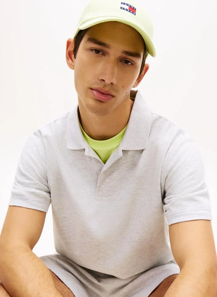TOMMY JEANS  Tommy Badge Regular Fit Waffle Knit Polo Shirt for Men | Best Price UAE