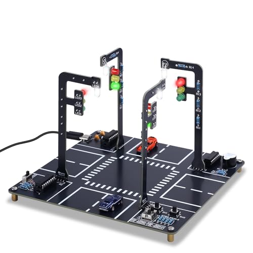 MIOYOOW LED Traffic Light Simulation Soldering Practice Kit DIY Traffic Signal Light Circuit Board Soldering Kit with Sounds STEM Educational Electronics Projects for Home and School Learning - Image 1