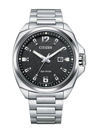 CITIZEN Eco-Drive Black Dial Endicott Silver Stainless Steel Watch