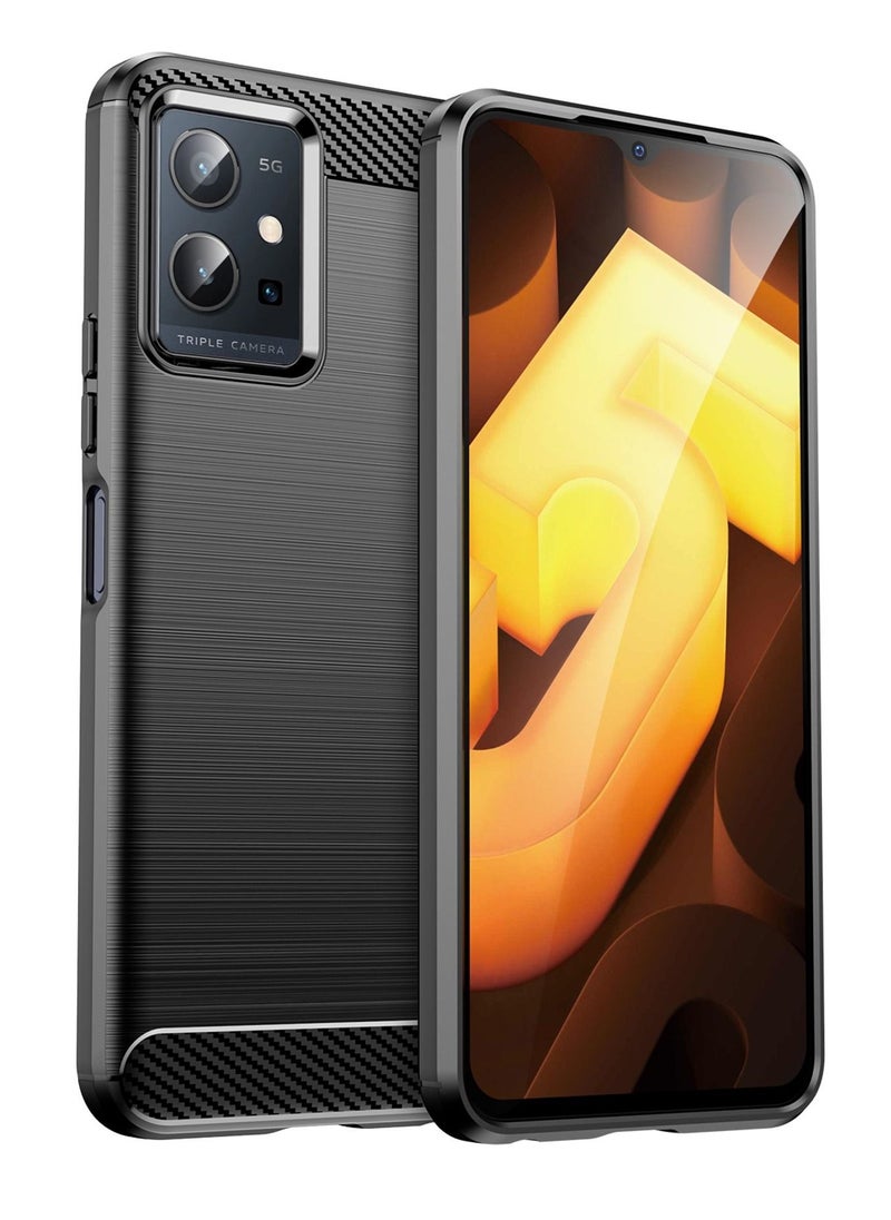 ماركة غير محددة - جراب واقٍ رفيع من مادة TPU لهاتف Vivo Y55 5G أسود - Image 1