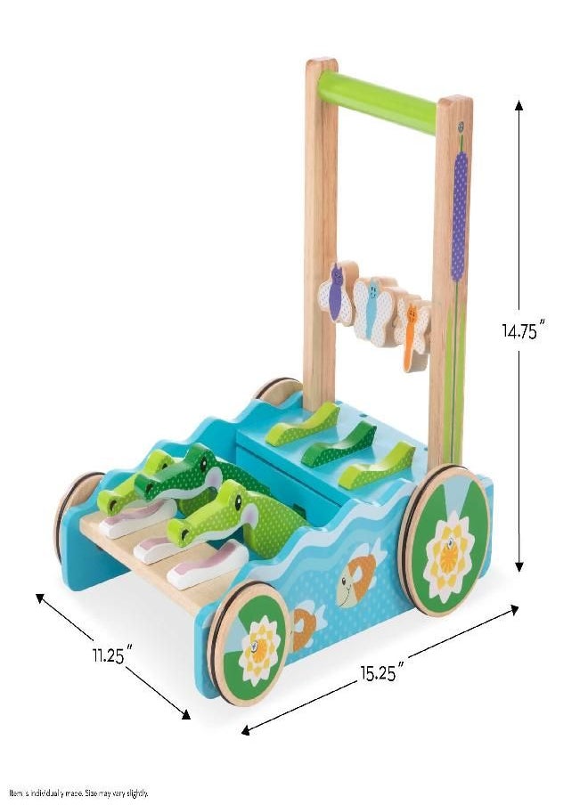 Melissa & Doug - Melissa & Doug First Play Chomp and Clack Alligator Wooden Push Toy and Activity Walker - Pretend Play Developmental Baby Push Walker Toy For Toddlers Ages 1+, 1 EA - Image 1
