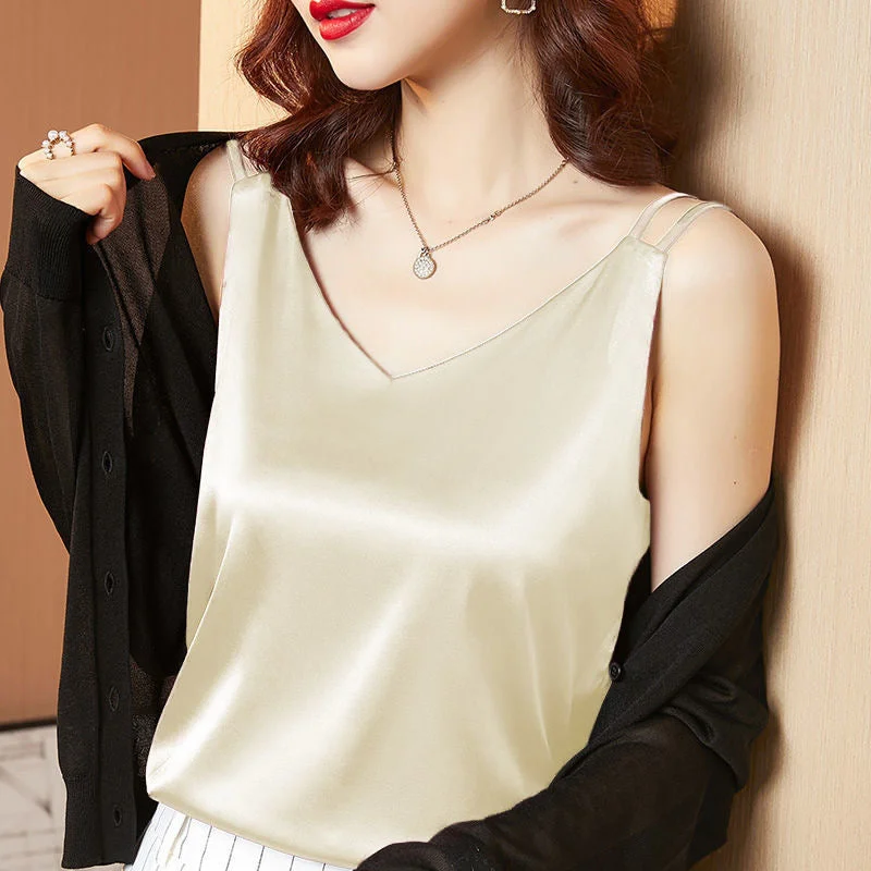 Cream Dual Strap Tank Top