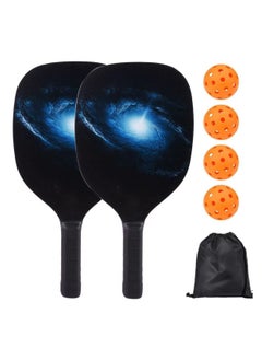 Rock Pow Pickleball Set of 2 Pickleball-Paddles with 4 Balls, Ball Bag, Ball Retriever Lightweight Pickle Ball Paddle Set of-2 and Accessories for Adults, Kids, Beginners Intermediates  - Image 1
