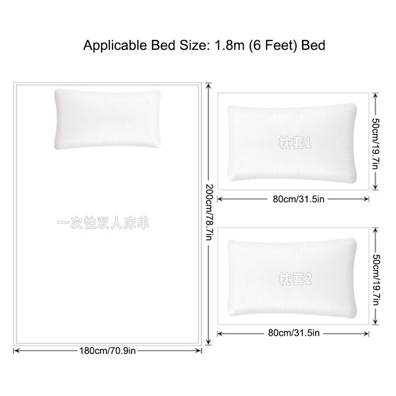 4pcs/set Disposable Travel 6ft Bedding Sets Beauty Salon Massage Double Bed Sheets Quilt Cover Hospital Hotel Supplies - Image 4
