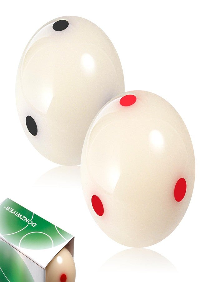 DONZWIYES Pro-Cup Pool Cue Ball 2 1/4" 6 Dots AAA-Grade Regulation Size Pool Billiard Training Cue Ball(2 Pack,Red and Black Set) - Image 1