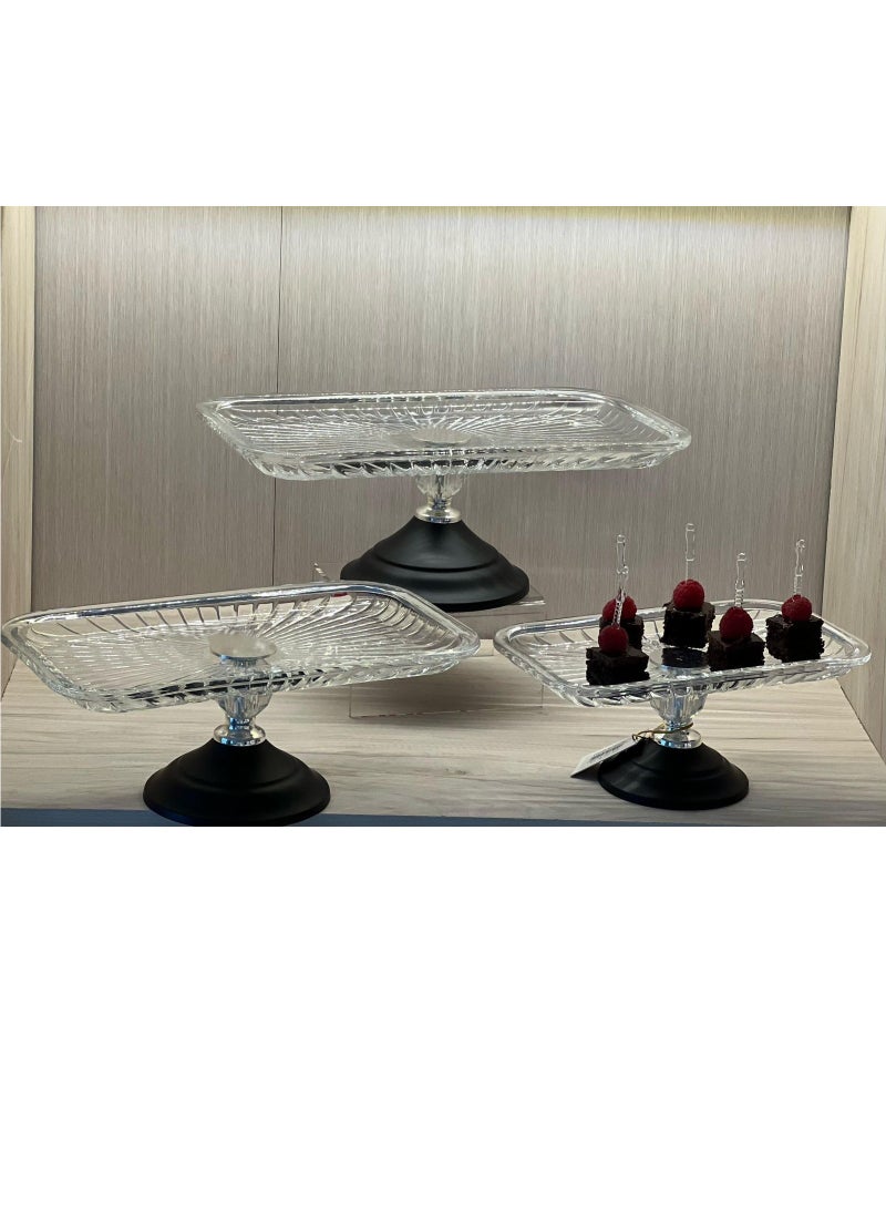 Glass serving plate with base for desserts and fruits, multi-purpose, small size - Image 3