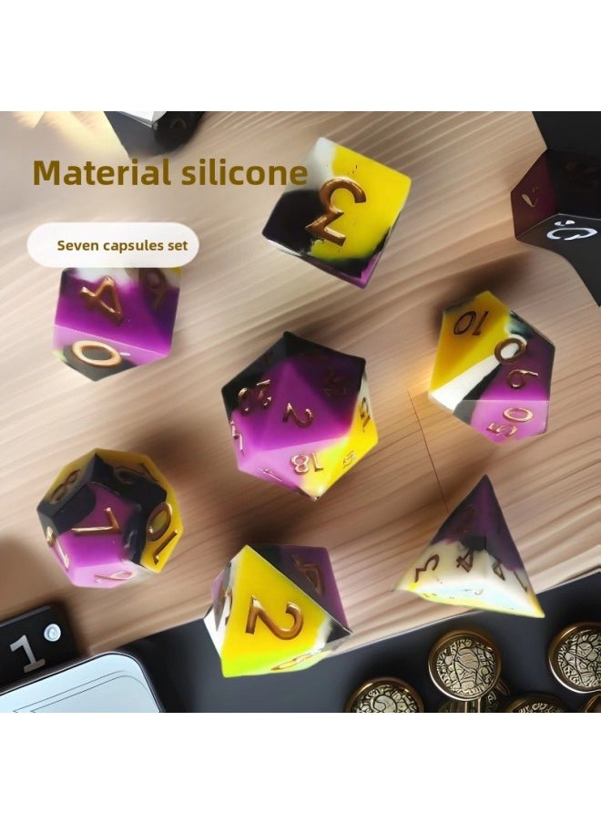 null - Outlet Silicone Dice DND Table Dungeons And Dragons COC Run TRPG Kulu Dice Dice Method-Color:Silicone Pink Black Lettering - Image 1
