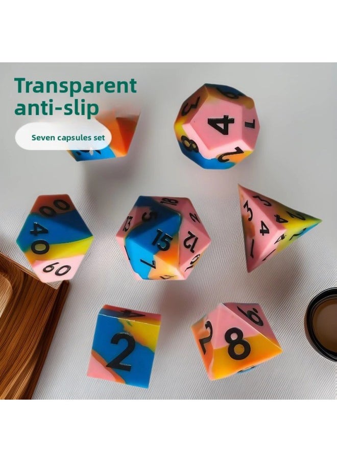 null - Outlet Silicone Dice DND Table Dungeons And Dragons COC Run TRPG Kulu Dice Dice Method-Color:Silicone Pink Black Lettering - Image 1