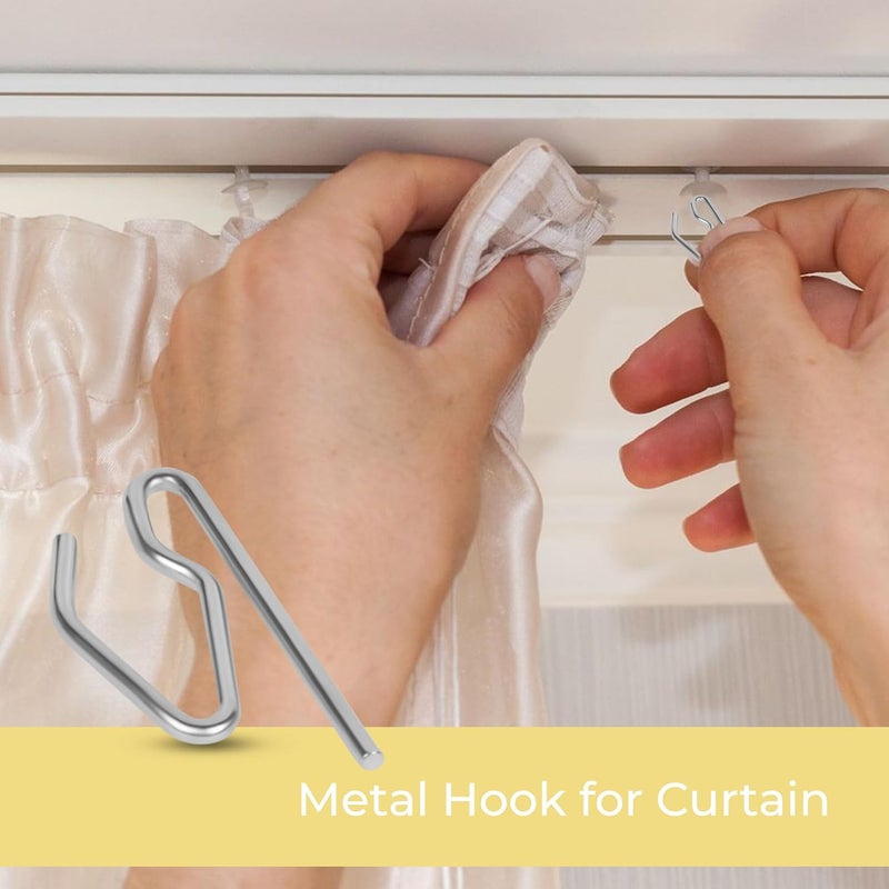 FAPBADRI Hook for Curtain ChannelTrack Color Silver Material Mild Steel MS 100 Pieces - Image 3