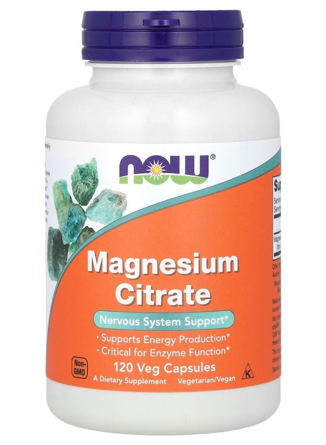 now Magnesium Citrate 120 Veg Capsules