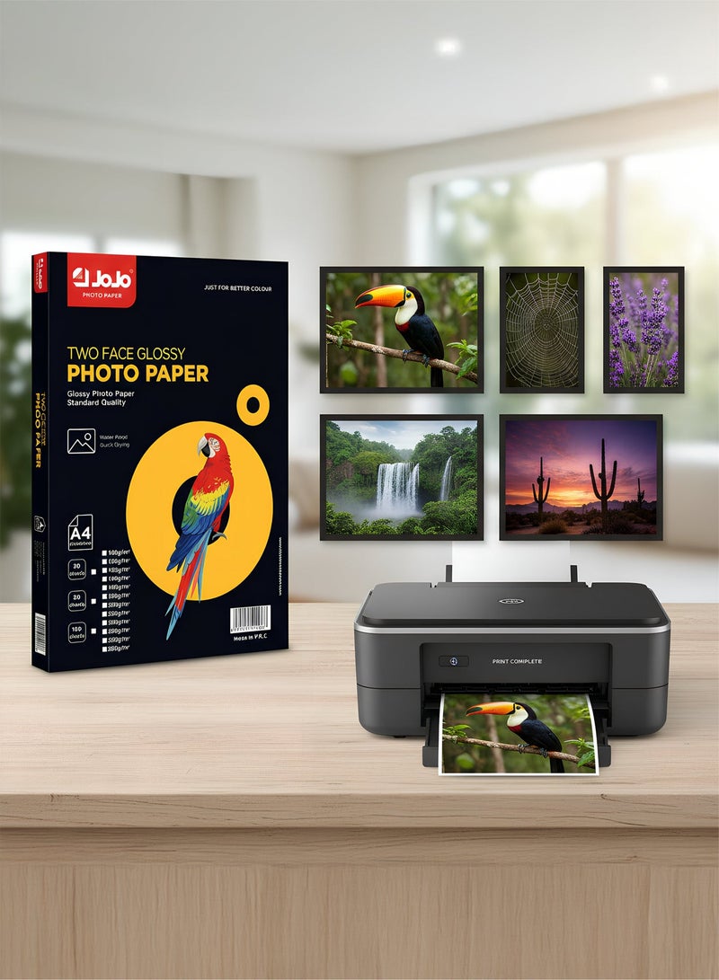 JOJO A4 Two-Sided Glossy Photo Paper, Double Face Inkjet Printing Paper, 160 GSM, 50 Sheets - Image 2