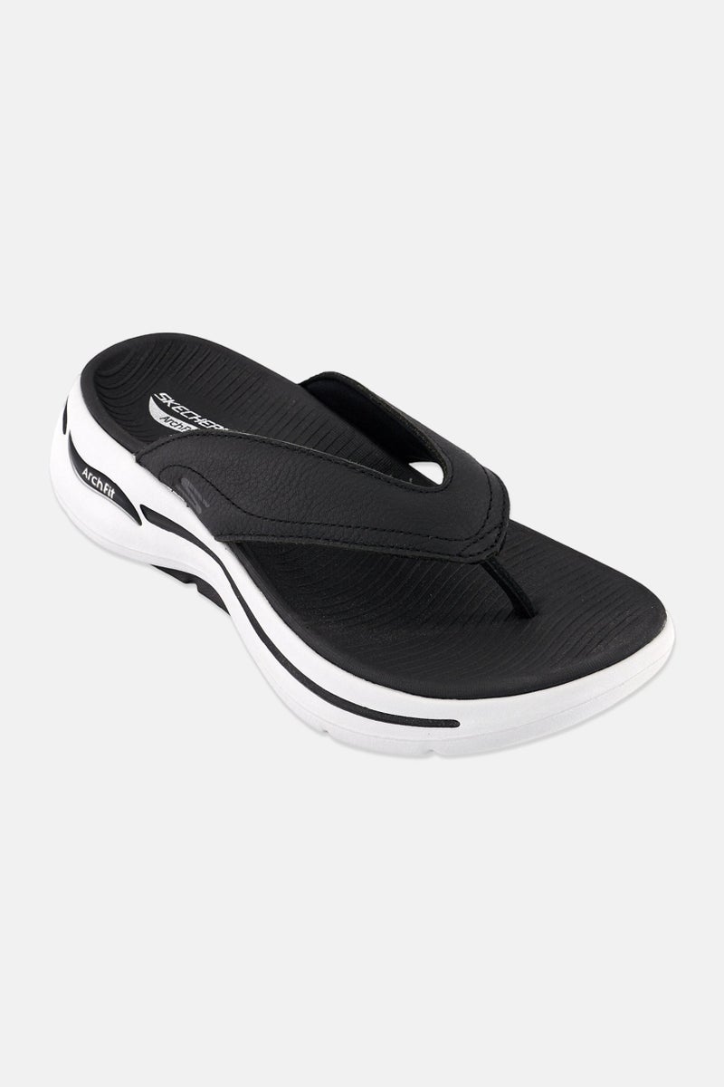 SKECHERS Men Go Walk Arch Fit Slip On Sandal, Black  - Image 1