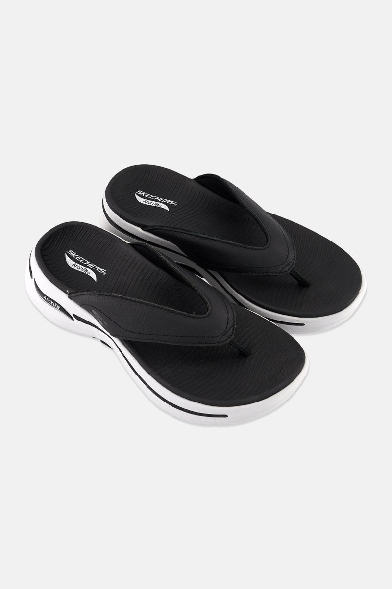SKECHERS Men Go Walk Arch Fit Slip On Sandal, Black  - Image 2