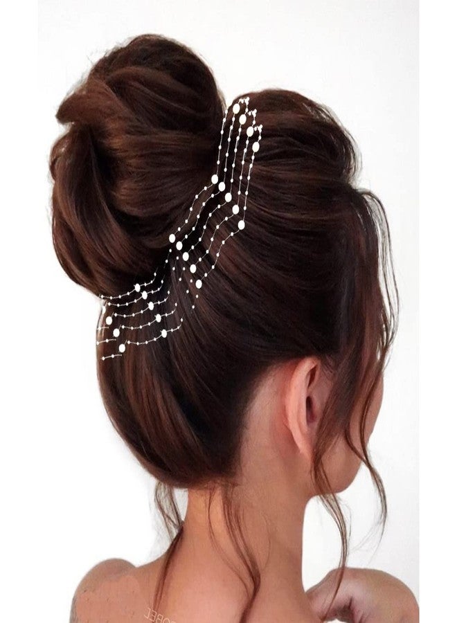 Hair Flare Pearls Made Artificial Wavy Shaped Hair Pin/Juda Decoration Item/Hair Accessories for Women and Girls-2491, Pack of 8 - Image 4