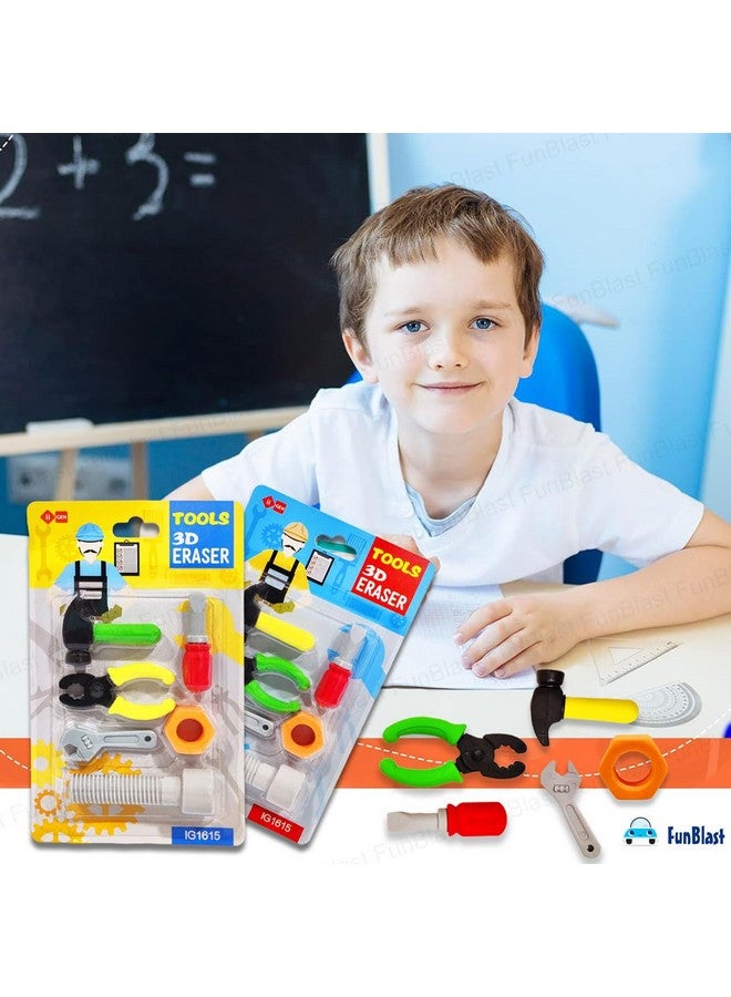 FunBlast Erasers for Kids - 12 Pcs Tool Kit Shaped Erasers, Fancy Erasers for School & Office, Stationery Gift for Kids, Kawaii Erasers for Kids, Girls, Birthday Return Gift for Kids - Image 4