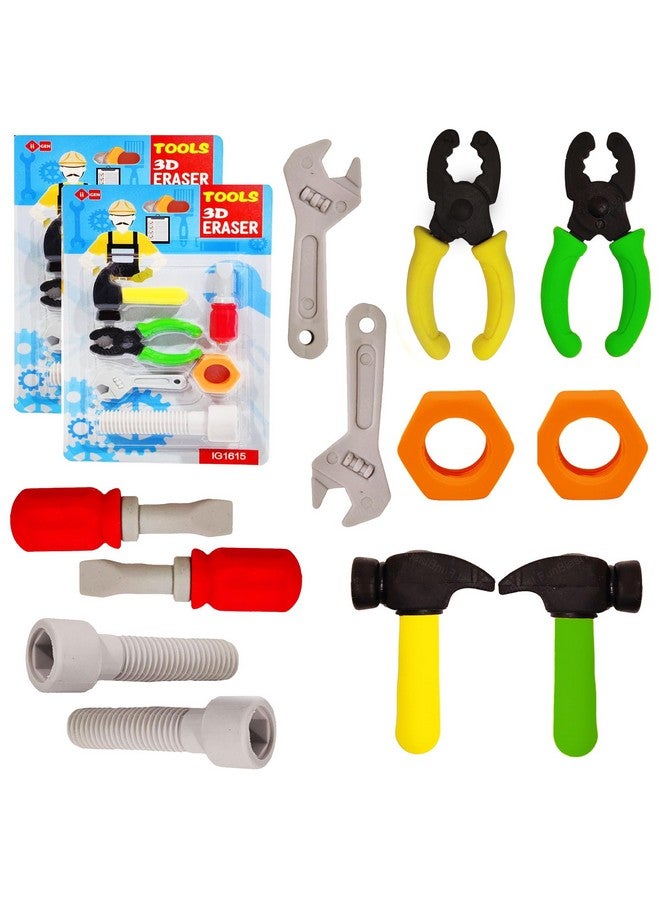 FunBlast Erasers for Kids - 12 Pcs Tool Kit Shaped Erasers, Fancy Erasers for School & Office, Stationery Gift for Kids, Kawaii Erasers for Kids, Girls, Birthday Return Gift for Kids - Image 1