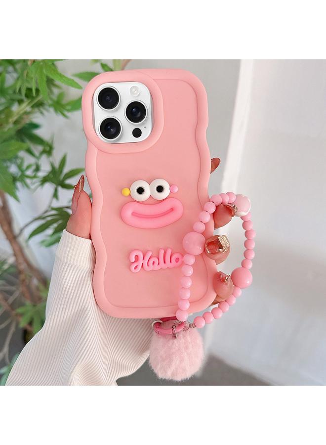 S-TOP Case For iPhone 16 Pro Max Cartoon Sausage Mouth TPU Phone Case with Bead Chain - Image 1