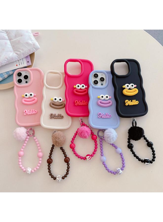 S-TOP Case For iPhone 16 Pro Max Cartoon Sausage Mouth TPU Phone Case with Bead Chain - Image 2