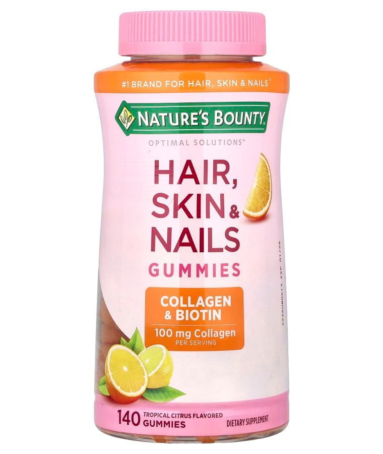 Optimal Solutions® Hair Skin & Nails Gummies Tropical Citrus 140 Gummies