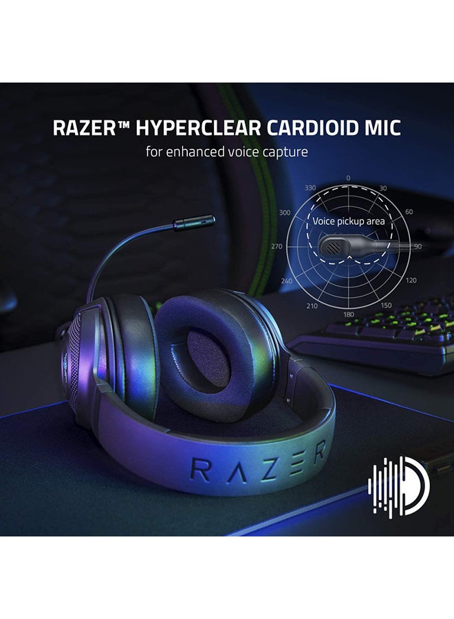 Razer Kraken V3 X Gaming Headset, 7.1 Surround Sound, Triforce 40mm Drivers, HyperClear Bendable Cardioid Mic, Chroma RGB Lighting, PC - Classic Black - Image 4