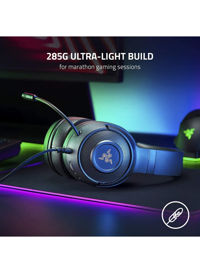 Razer Kraken V3 X Gaming Headset, 7.1 Surround Sound, Triforce 40mm Drivers, HyperClear Bendable Cardioid Mic, Chroma RGB Lighting, PC - Classic Black - Image 2