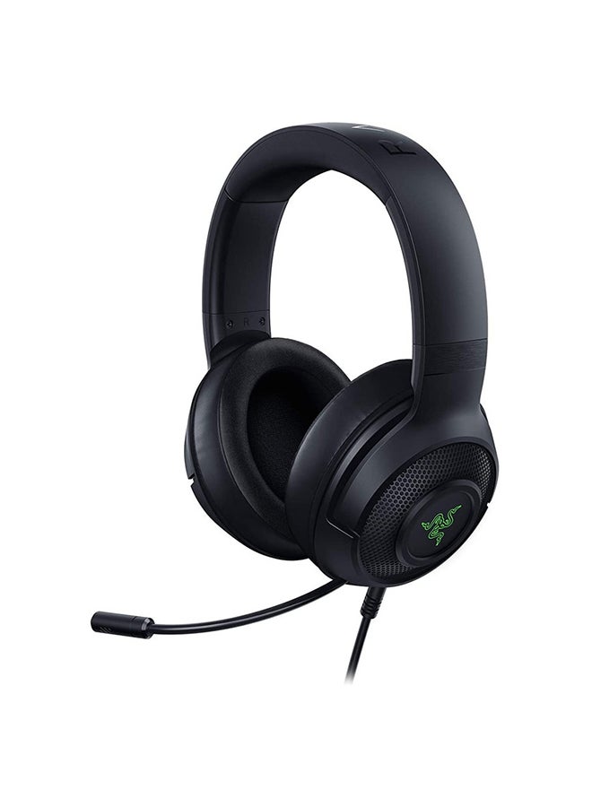 Razer Kraken V3 X Gaming Headset, 7.1 Surround Sound, Triforce 40mm Drivers, HyperClear Bendable Cardioid Mic, Chroma RGB Lighting, PC - Classic Black - Image 1