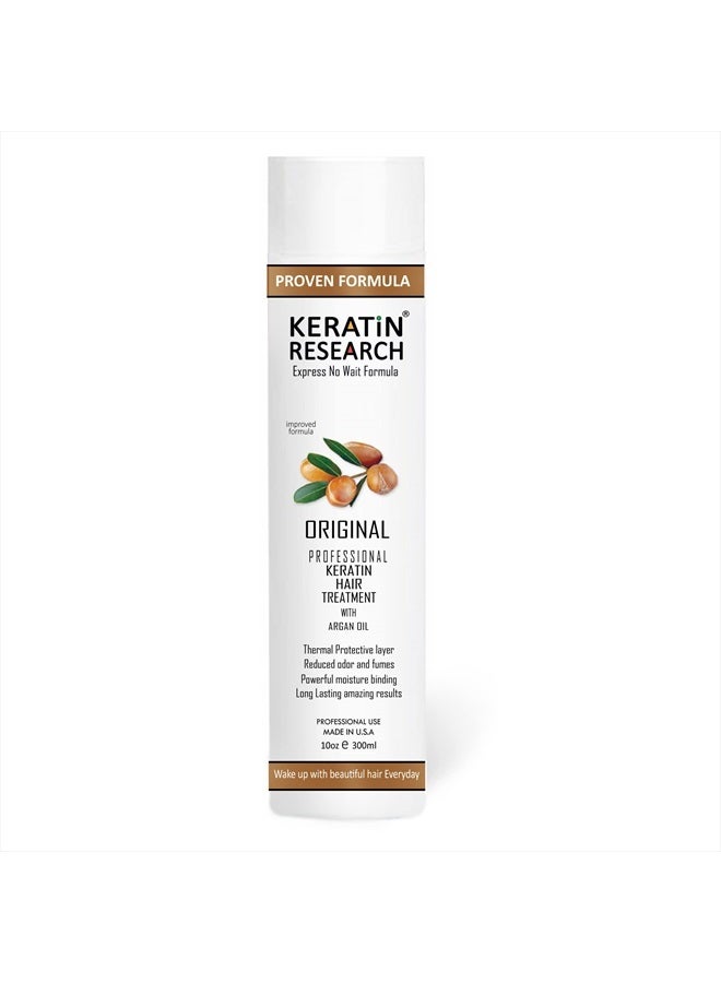 KERATIN RESEARCH Premium Advanced Brazilian Keratin Blowout Hair Complex Treatment Professional Results Straightens and Smooths Hair for Months Queratina Keratina Brasilera Tratamiento (KR 10oz)  - Image 1