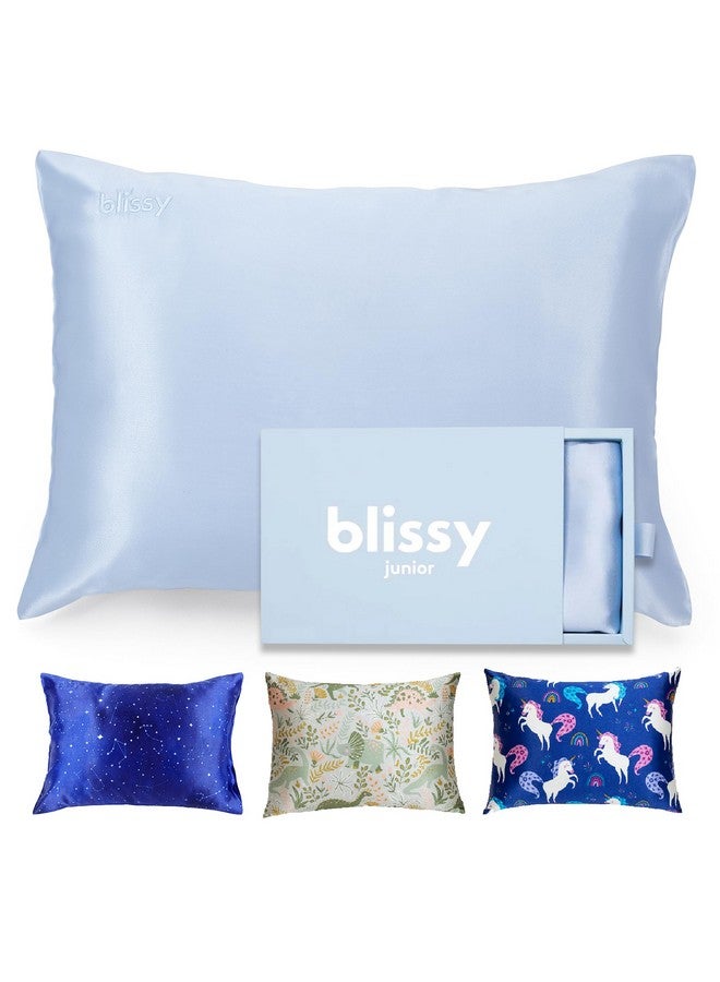 Blissy Toddler Silk Pillowcase - 100% Pure Mulberry Silk - 22 Momme 6A High-Grade Fibers - Soft and Gentle Silk Pillowcase for Kids Hair and Skin (Toddler 13 x 18 in, Baby Blue) - Image 1
