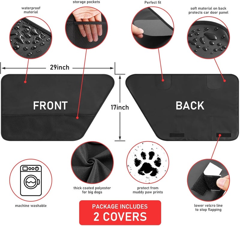 ALEIFLE Pet Car Door Cover- Waterproof Polyester Protector for Back Seat Doors - Image 4