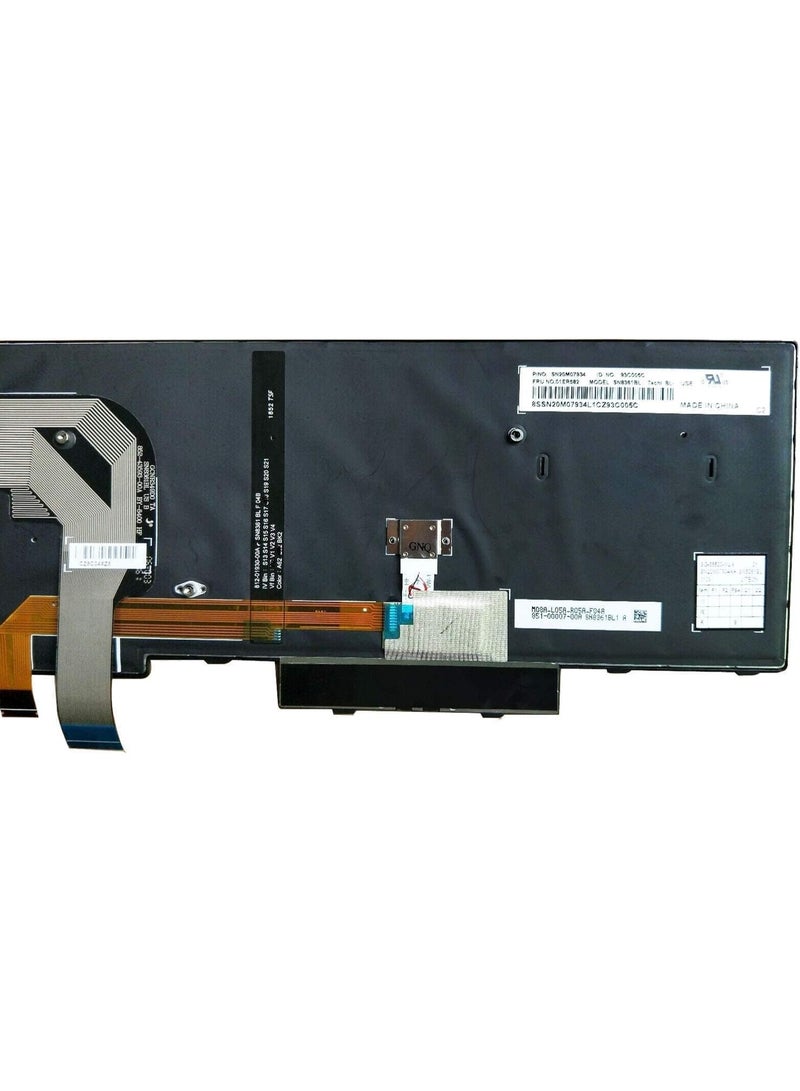 Laptop Keyboard Replacement for ThinkPad T570 T580 P51s P52s - US English Layout, Black with Pointing Stick - Image 3