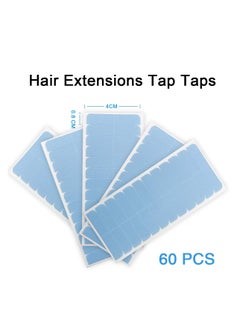SUYYA SUYYA 60 Pieces Hair Extension Tape Tabs Double Sided Extension Tapes for Replacement 4cm x0.8cm (Blue)  - Image 4