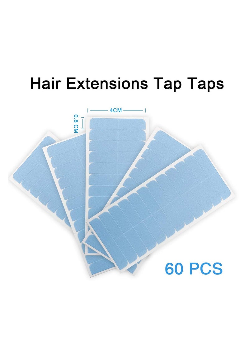 SUYYA SUYYA 60 Pieces Hair Extension Tape Tabs Double Sided Extension Tapes for Replacement 4cm x0.8cm (Blue)  - Image 4