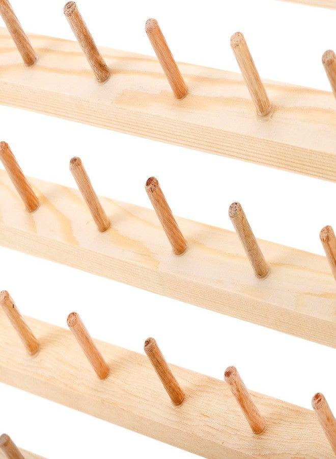 Tosnail 2 Pack 54 Spools Wooden Thread Holder, Large Racks, Wall Mount Storage Organizer for Sewing, Braiding and Embroidery - Image 4