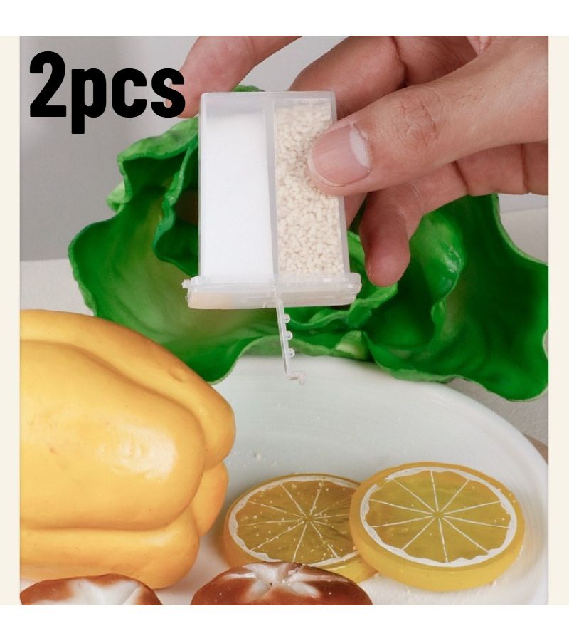 2pcs Portable Double Grid Spice Dispenser Plastic Seasoning Storage Box Salt Pepper Shaker Travel Kitchen Camping - Image 1