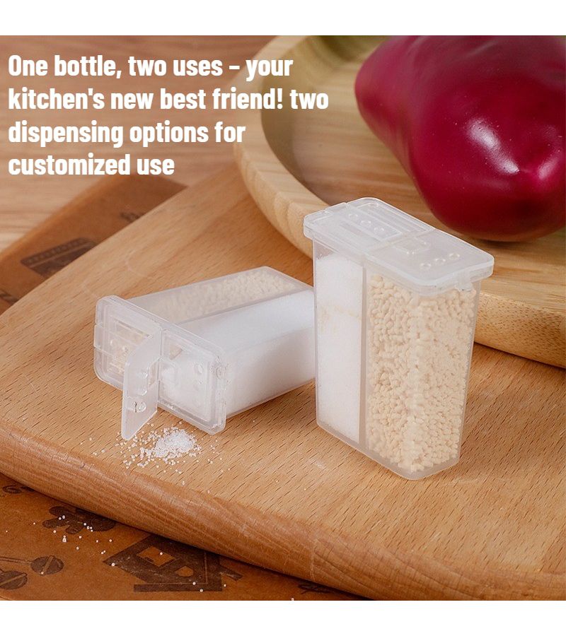 2pcs Portable Double Grid Spice Dispenser Plastic Seasoning Storage Box Salt Pepper Shaker Travel Kitchen Camping - Image 5