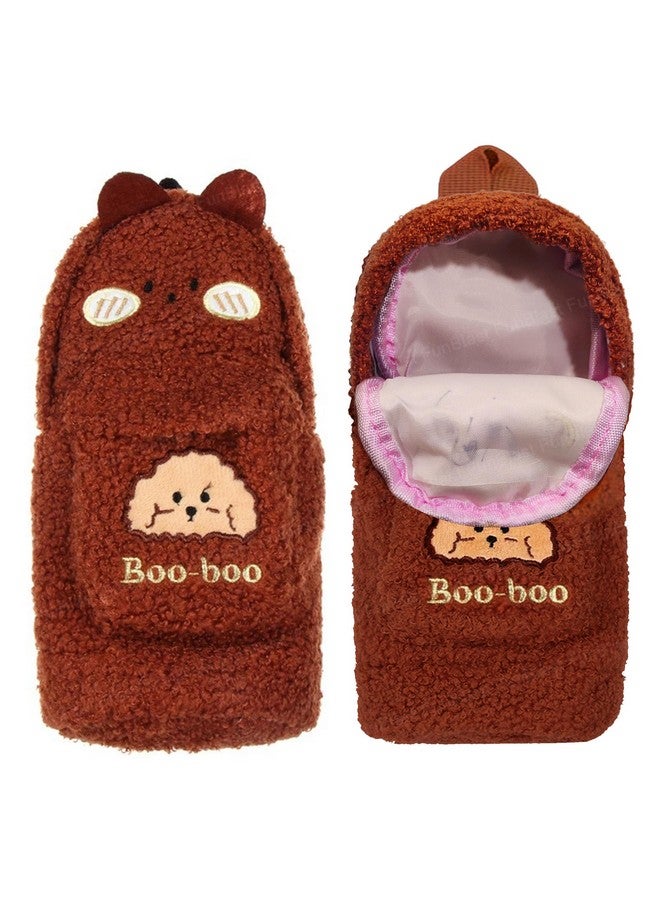 FunBlast Pencil Pouch for Girls - Cute Soft Plush Pouch for Girls, Multipurpose Zipper Pouch, Aesthetic Pouch for Girls, Kawaii Pencil Case, Cute Pouches for Girls, Return Gift for Kids (Darkbrown) - Image 1