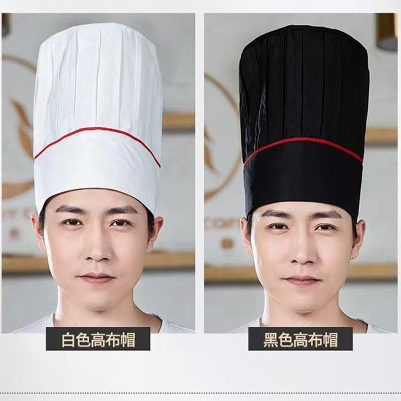 Extras High Chef Hat Men'S Catering Work Hat White Mushroom Hat High Hat Special Oil Smoke-Proof Cloth Hat For El Kitchen - Image 2