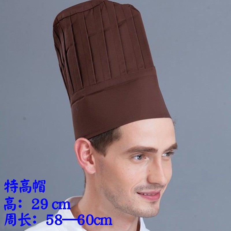 Extras High Chef Hat Men'S Catering Work Hat White Mushroom Hat High Hat Special Oil Smoke-Proof Cloth Hat For El Kitchen - Image 1