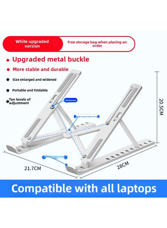 Notebook Computer Stand Ten-gear Fully Compatible Plastic Heightening Support Rack N3 Heat Dissipation Storage Rack Can Be Lifted And Folded-Color:Large Ten-gear Notebook Bracket ]  - Image 1