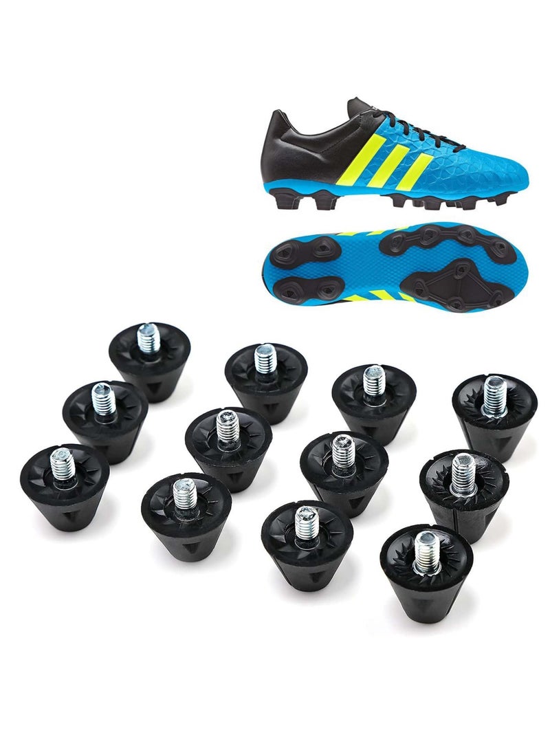 Excefore Football Studs, 12 Pcs Football Metal Studs, Replacement Safety Plastic Football Studs, Football Boots Plastic Studs, for Adults Men Boys Kids Girls Shoes (8Pcs13mm+4Pcs16mm) Black  - Image 1