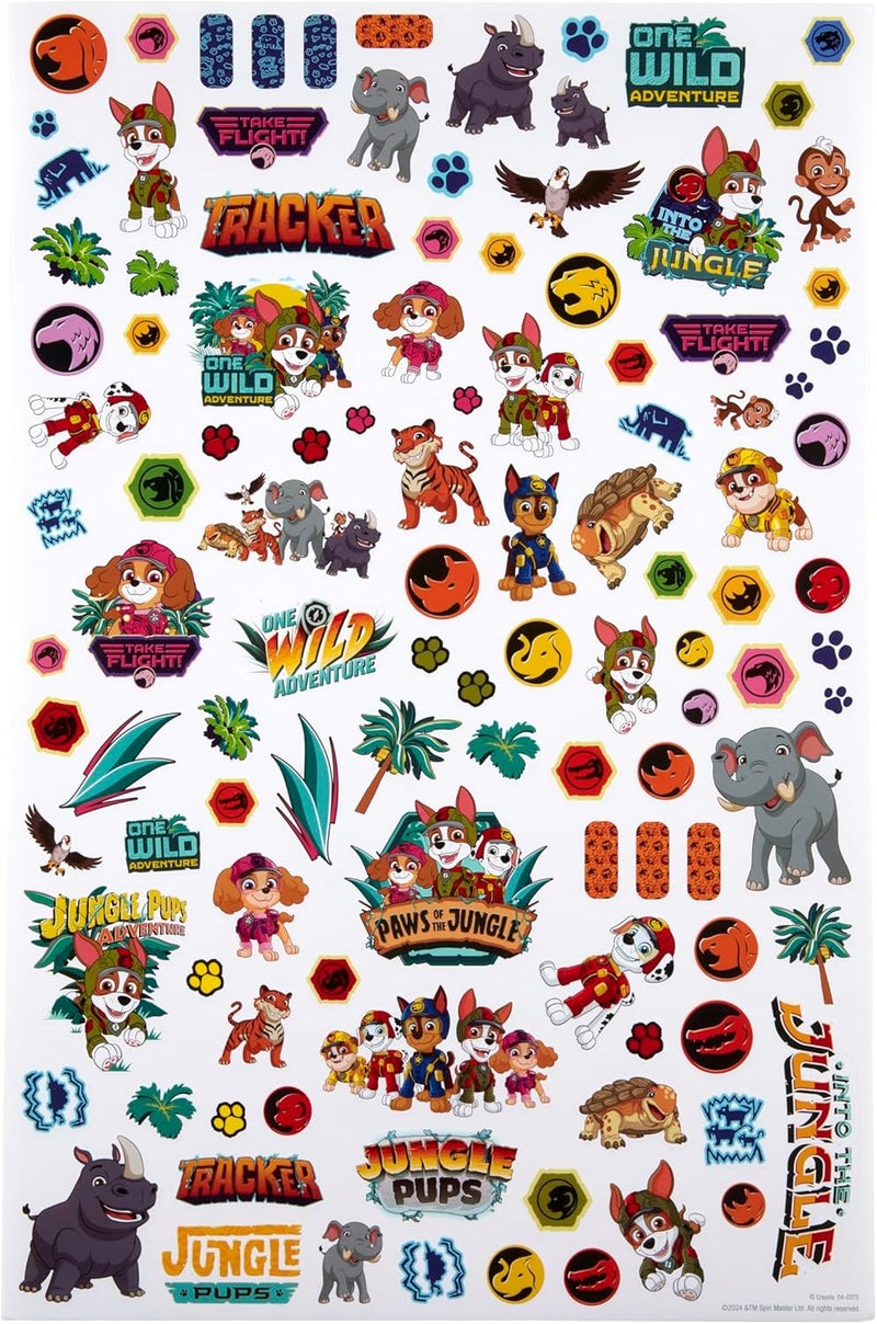 Crayola -  Giant Colouring Book - Paw Patrol Jungle Pups | 18 Pages of Paw Patrol Colouring Fun | includes 100 Stickers | Ideal for Kids Aged 3+ - Image 5