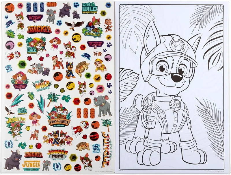 Crayola Crayola -  Giant Colouring Book - Paw Patrol Jungle Pups | 18 Pages of Paw Patrol Colouring Fun | includes 100 Stickers | Ideal for Kids Aged 3+