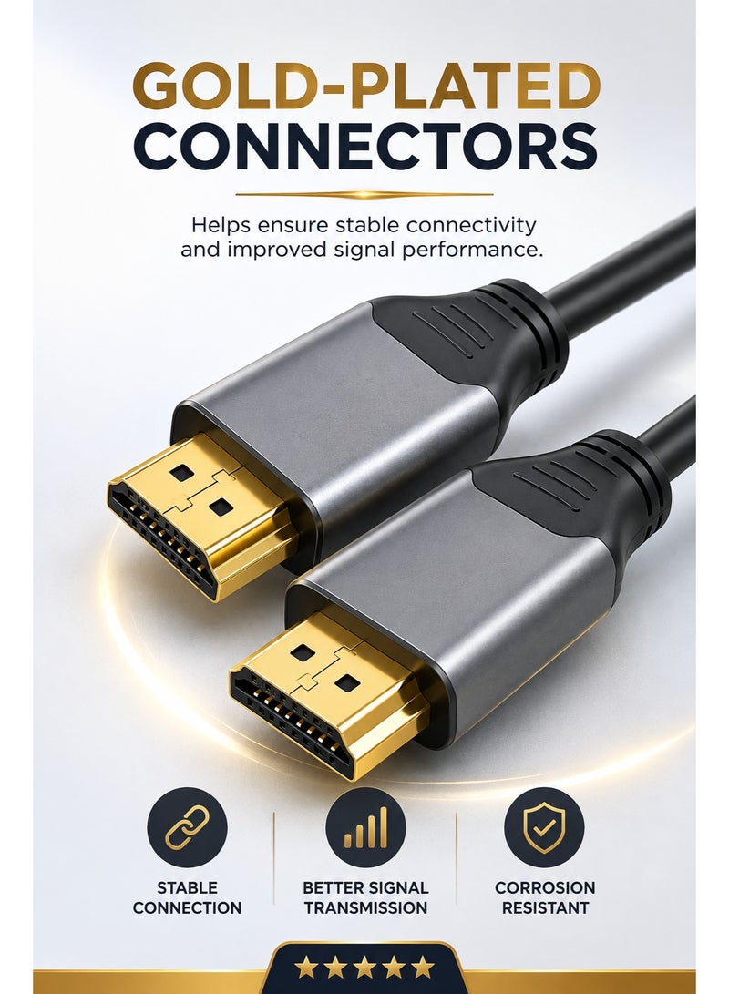 برايت كابل HDMI عالي السرعة بدقة 4K بطول 3 أمتار - يدعم معدل تحديث 60 هرتز | HDR | ARC | نطاق ترددي 18 جيجابت في الثانية | قناة إرجاع الصوت | إيثرنت - Image 3