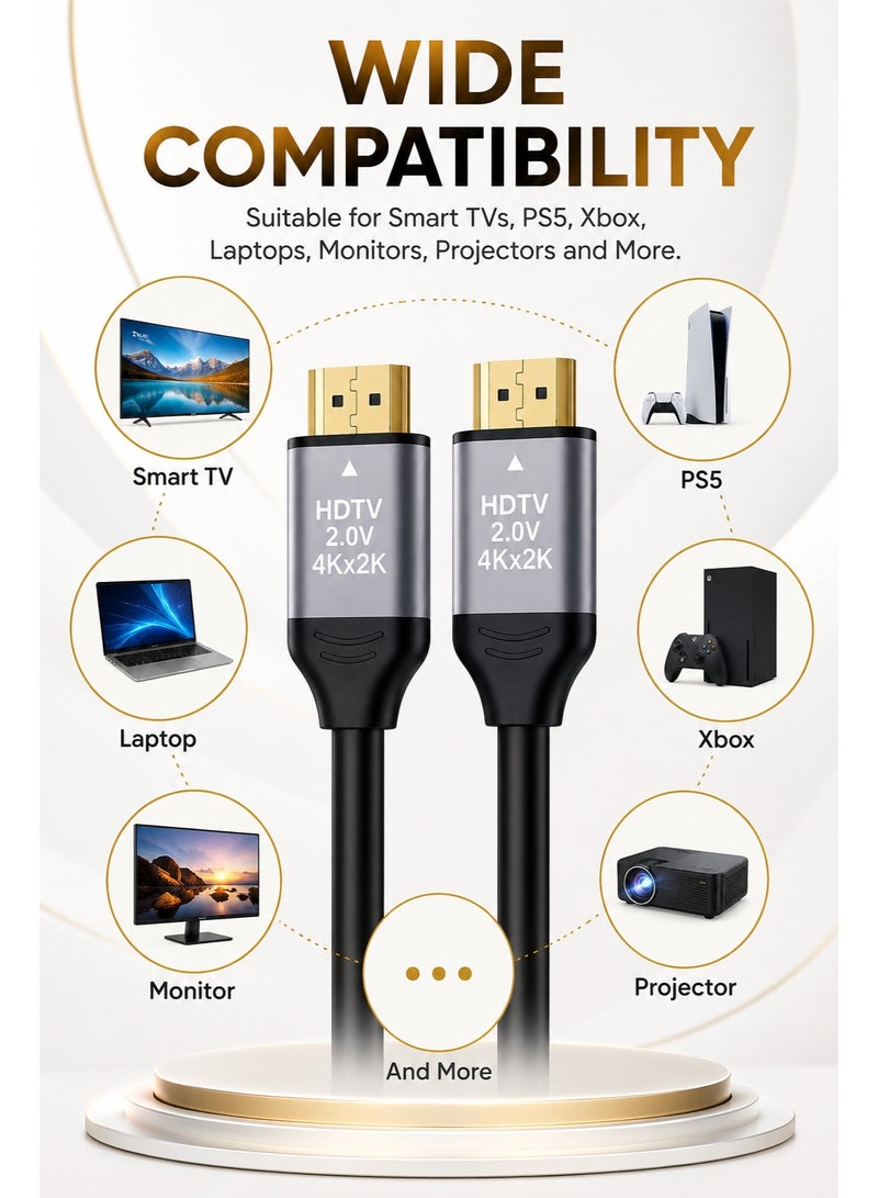 برايت كابل HDMI عالي السرعة بدقة 4K بطول 3 أمتار - يدعم معدل تحديث 60 هرتز | HDR | ARC | نطاق ترددي 18 جيجابت في الثانية | قناة إرجاع الصوت | إيثرنت - Image 4