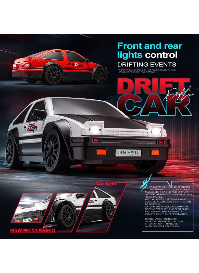 Harvestoy Harvestoy RC Drifting Car, 1:24 Scale, 4WD, High Speed ​​Remote Control Car, Truck with LED Light, Two Batteries, Drift Tires, Racing Sports Toy Car, Suitable for Adults, Boys and Girls, Children  - Image 3