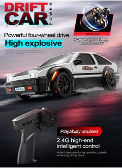 Harvestoy Harvestoy RC Drifting Car, 1:24 Scale, 4WD, High Speed ​​Remote Control Car, Truck with LED Light, Two Batteries, Drift Tires, Racing Sports Toy Car, Suitable for Adults, Boys and Girls, Children  - Image 5