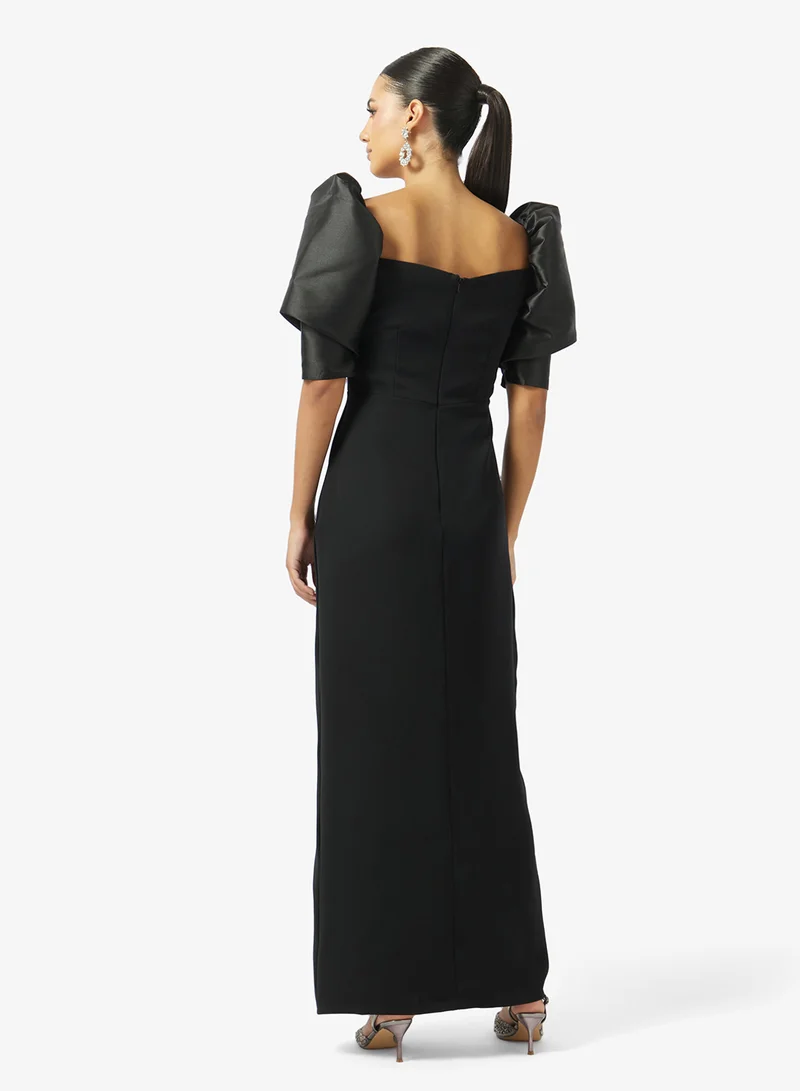 Iyra Puff Sleeve Sweetheart Neck Dress