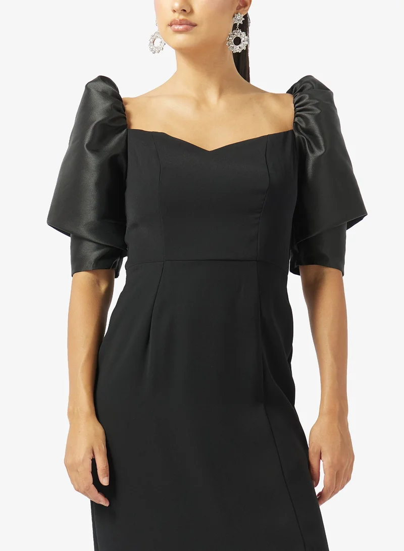 Iyra  Puff Sleeve Sweetheart Neck Dress for Women | Best Price UAE